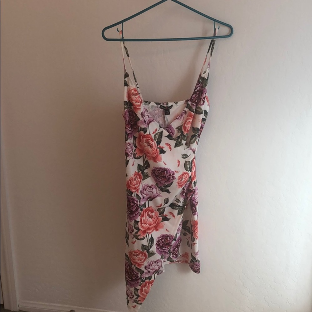 Asymmetrical floral dress